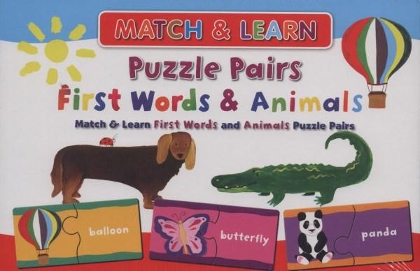 Match and Learn Puzzle Pairs Words and Animals