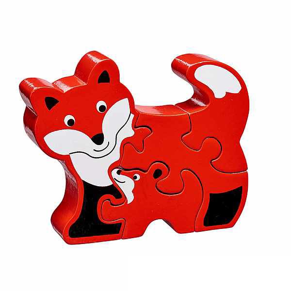 Fox and Cub Natural Wood Jigsaw Lanka Kade