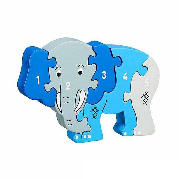 Elephant 1-5 Natural Wood Jigsaw Lanka Kade