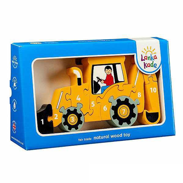 Yellow Digger 1-10 Natural Wood Jigsaw Lanka Kade