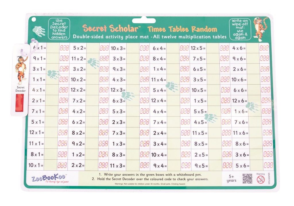 Times Tables Random with Secret Decoder