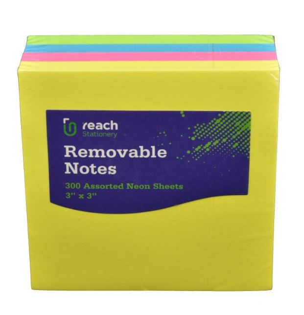 Removeable Notes 3' x 3' 300 Neon Sheets Supreme