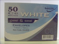 O/S Envelope White C6 40pk 80gsm C6-2930 Supreme