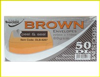 O/S ENVELOPE BROWN DL 40 PK 90 GSM