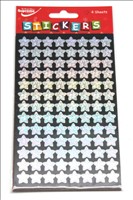 Stickers Sparkle Silver Stars 4 Sheets Supreme