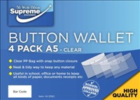 Button Wallet A5 4Pk Clear Supreme