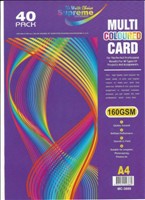 Card Multi Colour A4 40pk MC-3889 Supreme