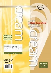 Card A4 Cream 25pk 220gsm CC-4685 Supreme