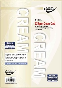 Card Cream A4 15 pk 220gsm Supreme