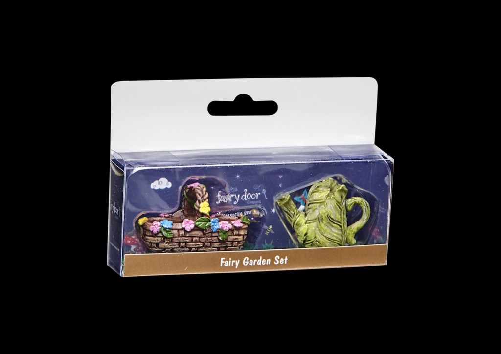 Fairy Watering Can and Basket Fairy Door