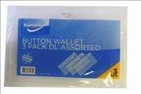 Button Wallet DL 3pk Clear DL-4850 Supreme