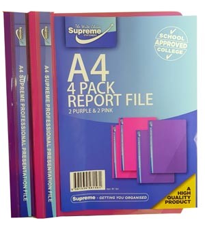 Presentation File A4 4pk Purple and Pink Supreme