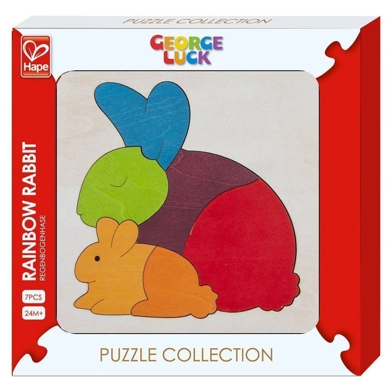 Wooden Puzzle Collection Rainbow Rabbit (Jigsaw)