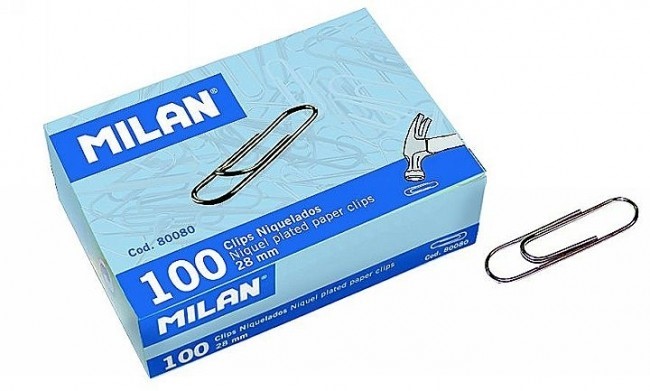 Paper Clips 28mm 100pk Milan