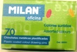 Drawing Pins Coloured 70pk Milan