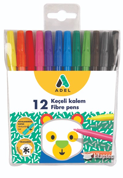 Fibre Tip Pens 12 Pack Adel