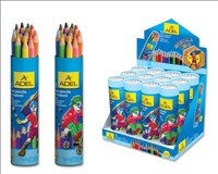 JUMBO HEX 12 COLOURING PENCILS IN TUBE ADEL