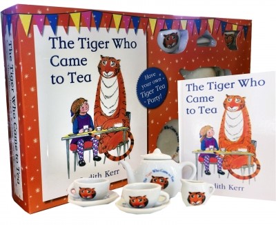 TIGER WHO CAME TO TEA BOOK AND TEA SET