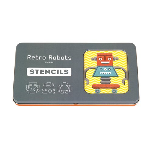 Stencils Retro Robots