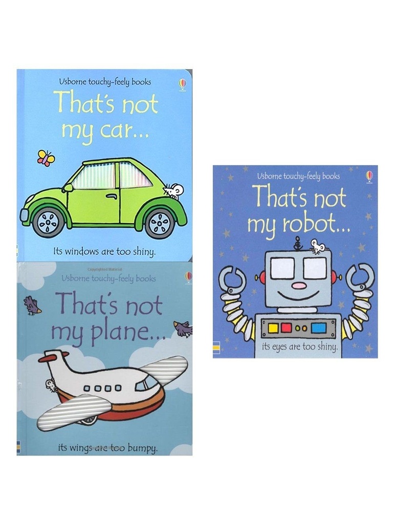 That's Not My Robot, Car, Plane, 3 Board Books Set