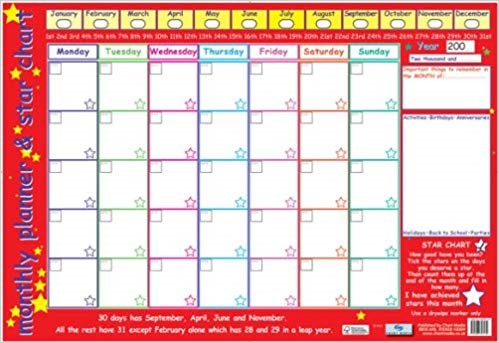 Poster Monthly Planner and Star Chart