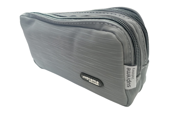 Double Pencil Case Grey