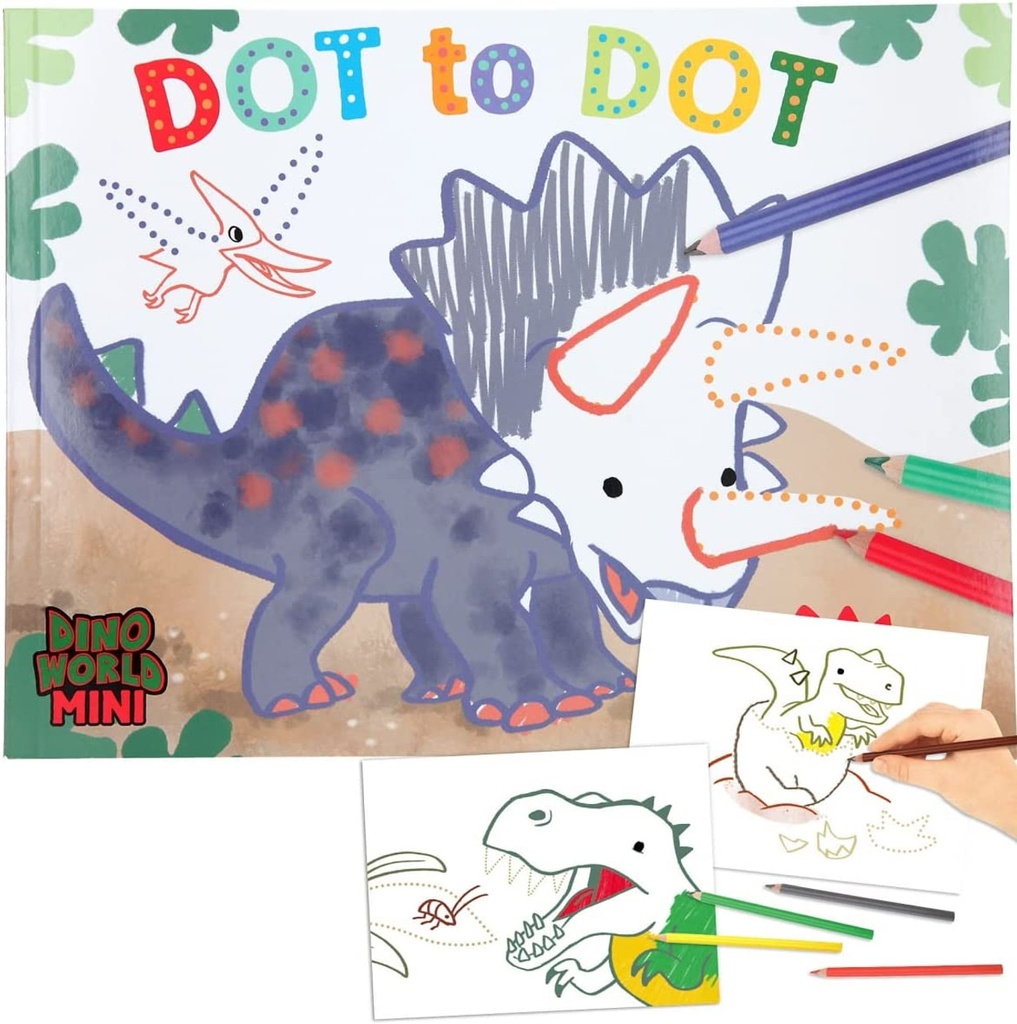 Dino World Dot to Dot Colouring Book Mini Dino