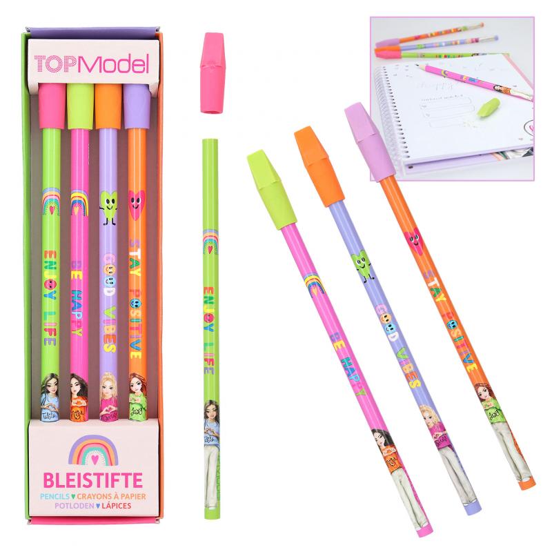 TOPModel Pencil-Set With Eraser-Topper SELFLOVE