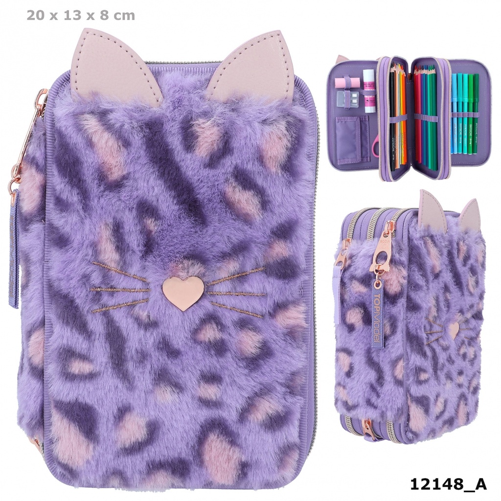 TOPModel Triple Pencil Case LILAC LEO LOVE