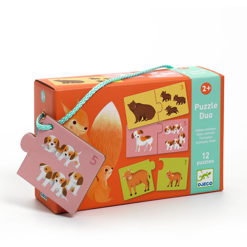 Djeco - Puzzle Duo-Trio Baby Animals