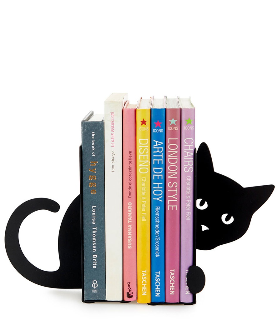 Bookend - Hidden Cat - Black - Metal