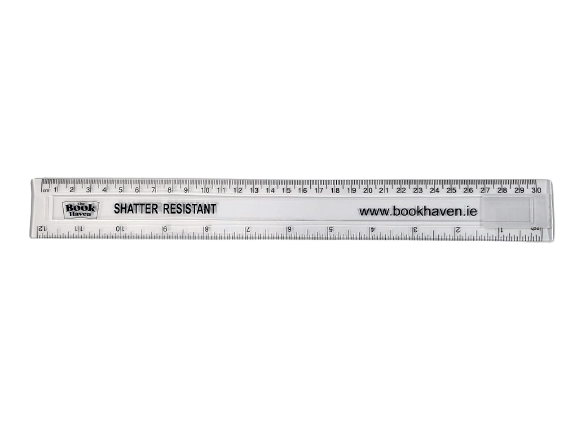 Ruler Plastic 12'' 30cm Shatter Resistant BH-6942 Book Haven