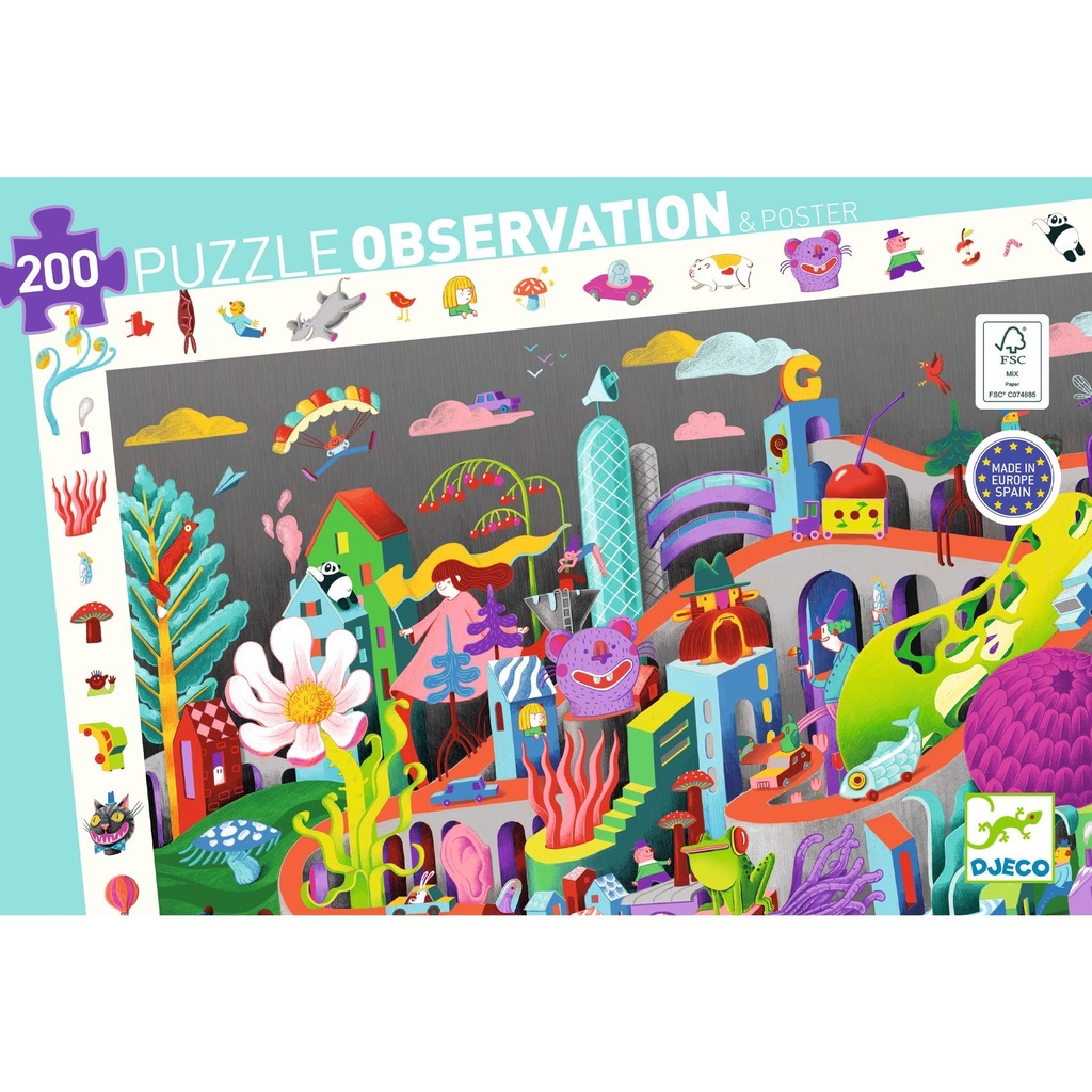 Djeco - Crazy Town - 200 pcs - Puzzles