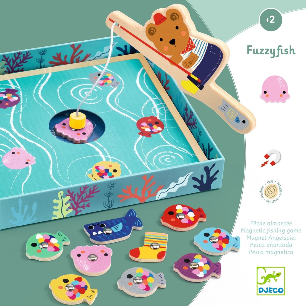 Djeco - Fuzzyfish - Educational Wooden Games