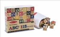 WOODEN ABC 123 BLOCKS Melissa and Doug