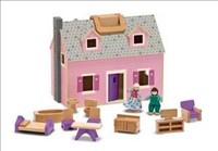 Fold And Go Wooden Dollhouse Melissa and Doug