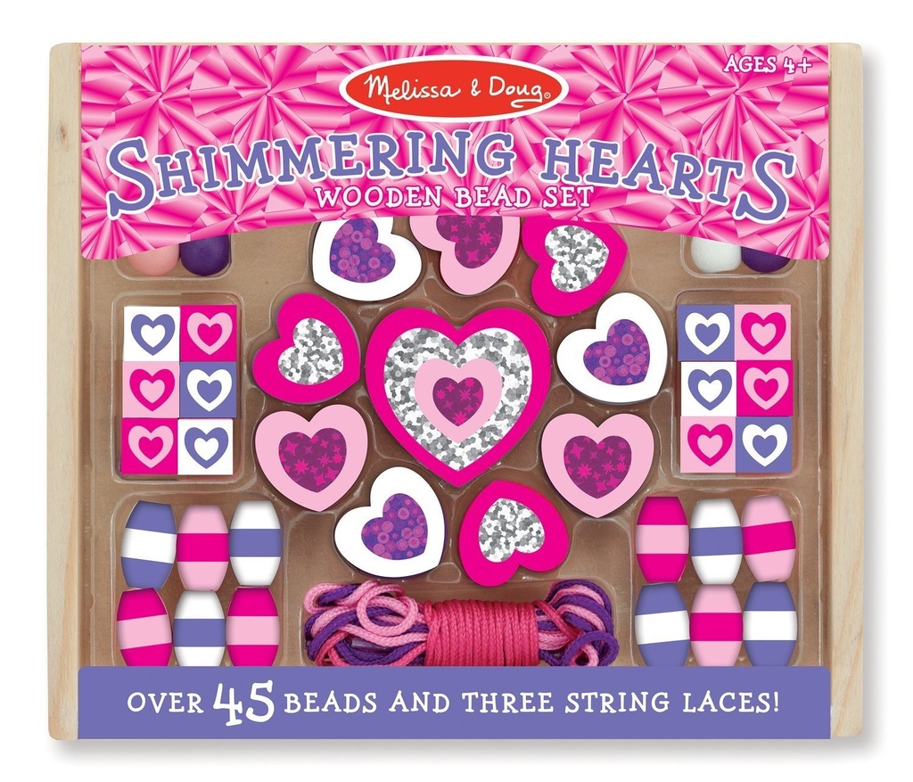 Shimmering Hearts Bead Set Wooden Melissa and Doug