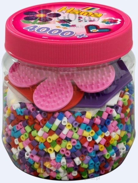 4,000 Beads 3 Pegboards in Round Tub