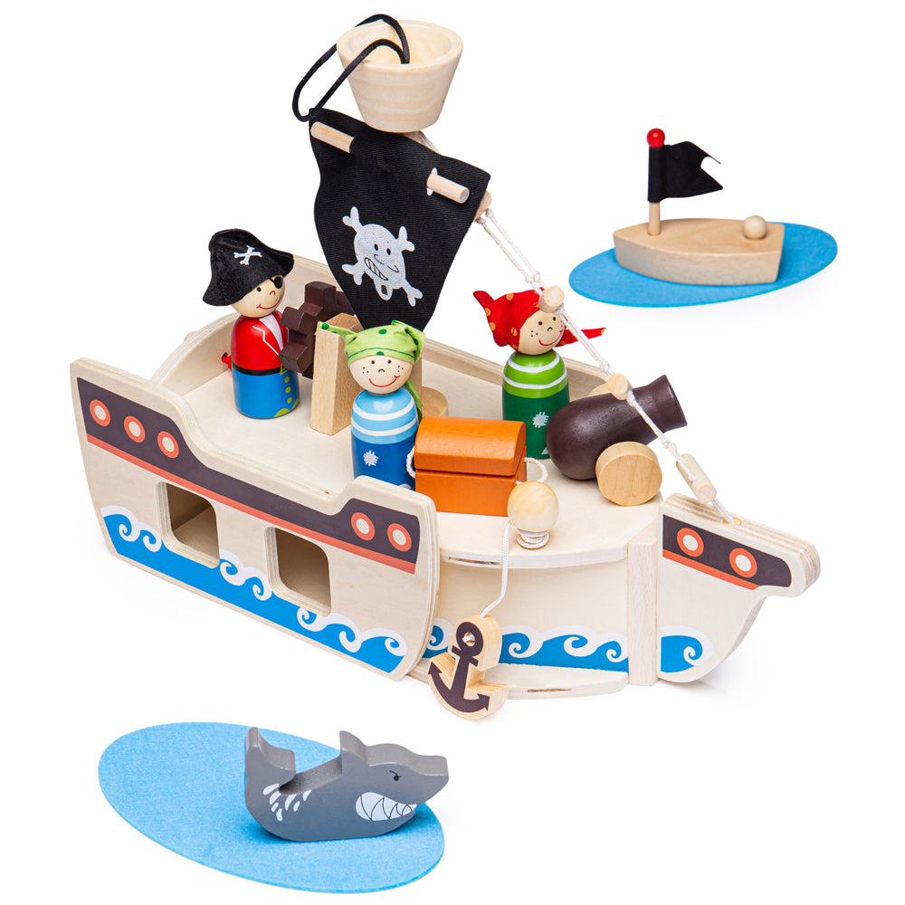 Mini Pirate Ship Playset Bigjigs