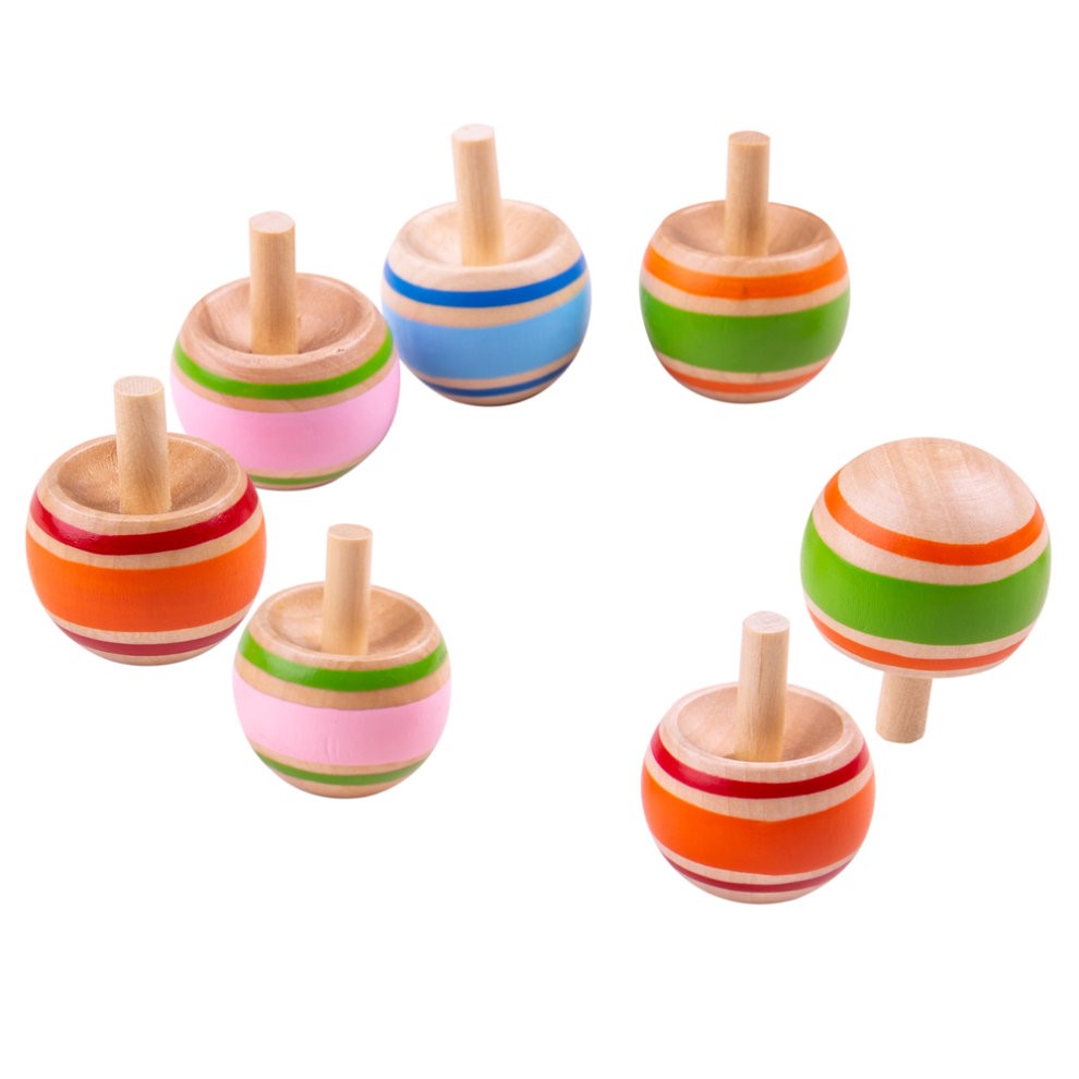 *Wooden Spinning Tops Bigjigs