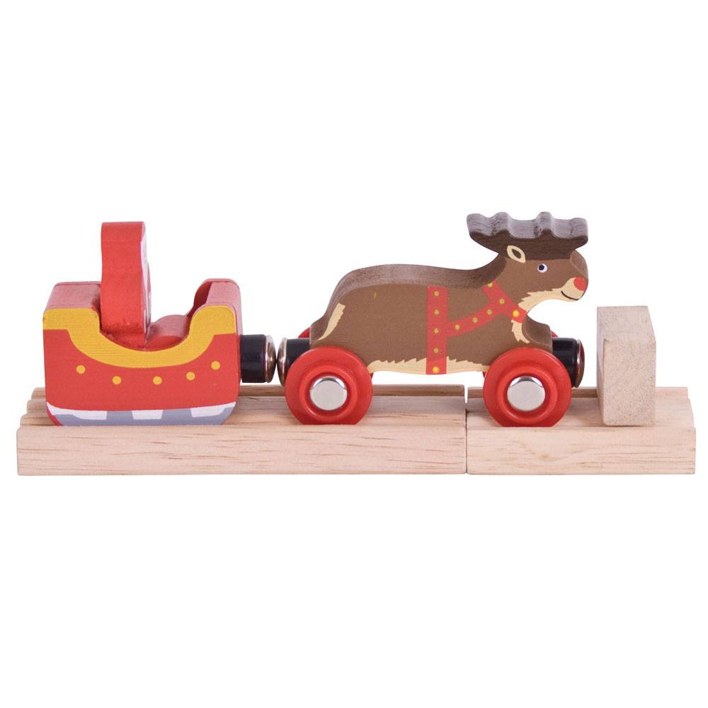 Santa Sleigh with Reindeer Wooden Bigjigs