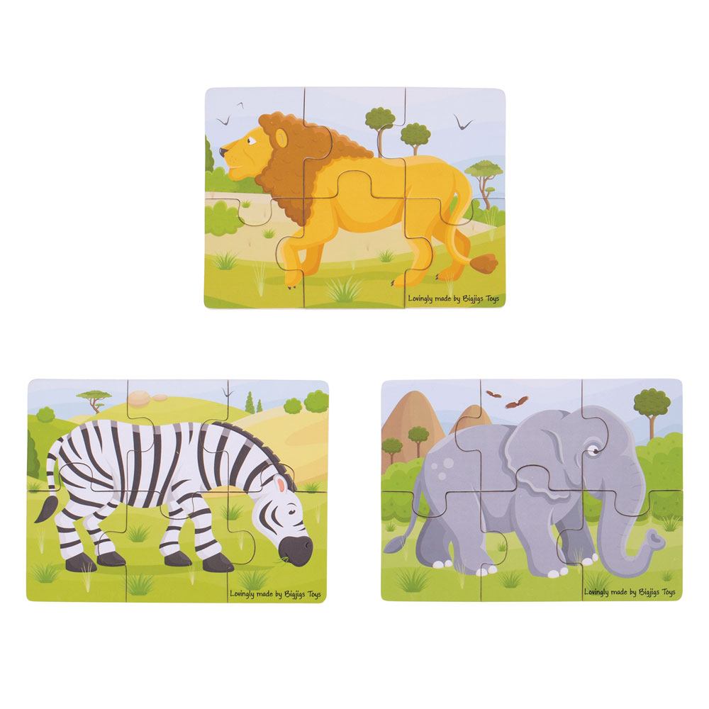 Puzzle Safari 6 Piece Puzzles Bigjigs (Jigsaw)