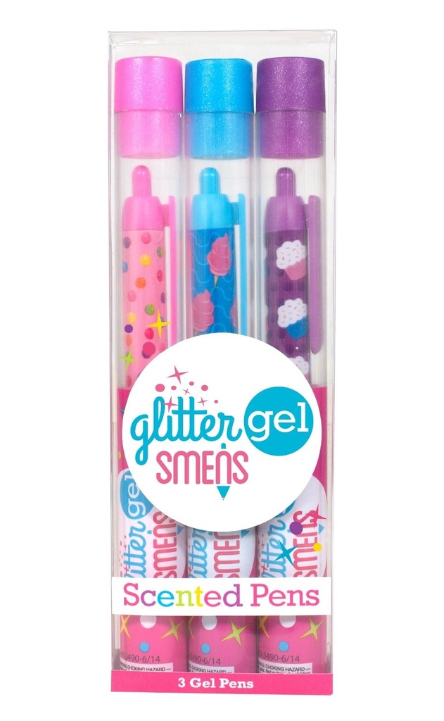 Glitter Gel Smens 3pk Scented Pens