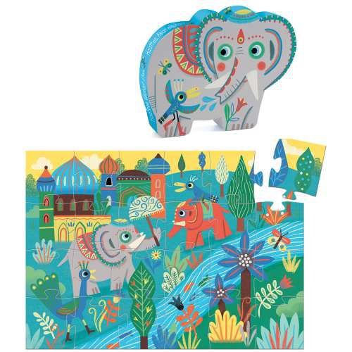 Puzzle Silhouette Elephant 24pc Djeco (Jigsaw)