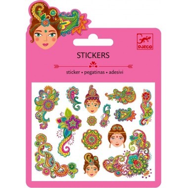 MINI STICKERS GLITTER TROPICAL FLOWERS