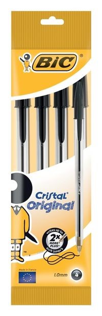 Bic Biro Black 4Pcs