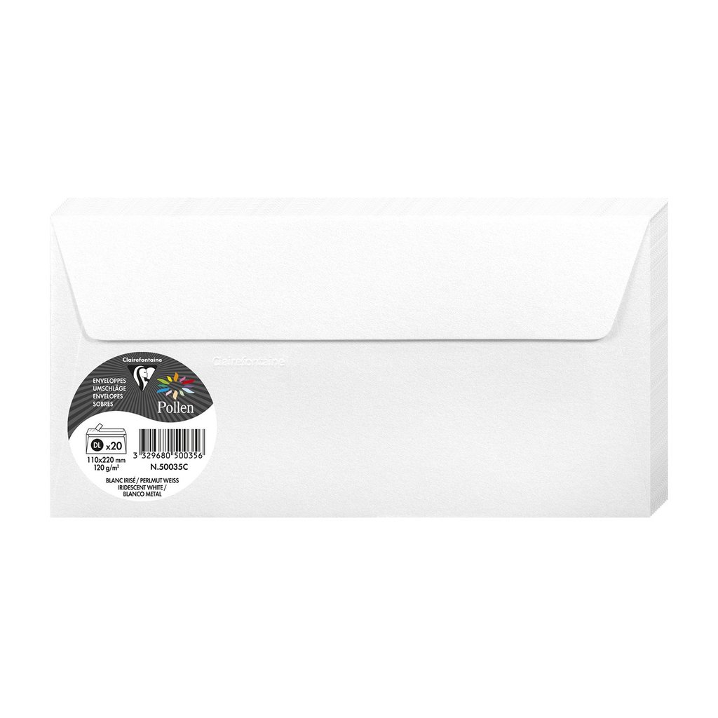 ENVELOPES IRID WHITE SELF SEAL 20 PK EXACLAIR