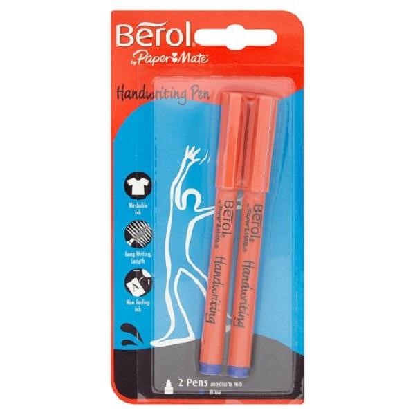 Handwriting Pen Blue 2pk Berol