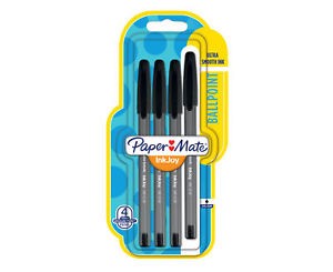 Pen Ballpoint Black 4 Pack Inkjoy 100 Paper Mate