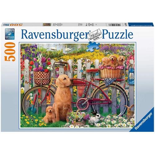 Puzzle Cute Dogs in the Garden 500pcs (Jigsaw)